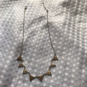 Funky gold and silver triangle necklace